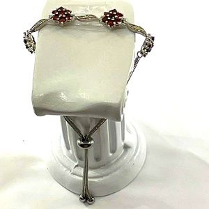 New Mozambique Garnet bolo bracelet stainless steel